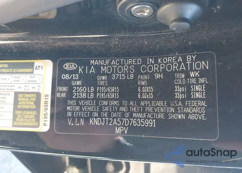 2013 Kia Soul from USA, damaged, VIN KNDJT2A57D7635991